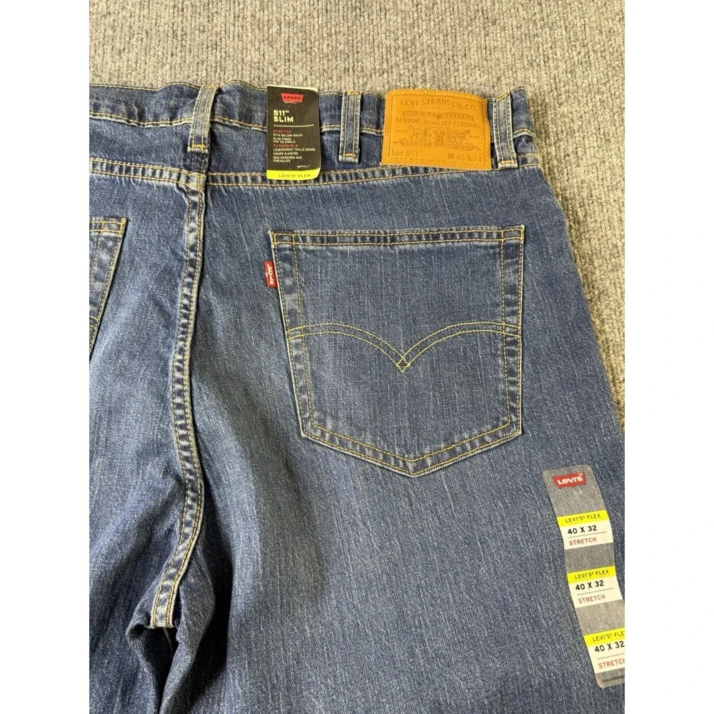 Levi's 511 Slim Flex Jeans‎ Men's 40x32 Blue Stretch WaterLess NWT